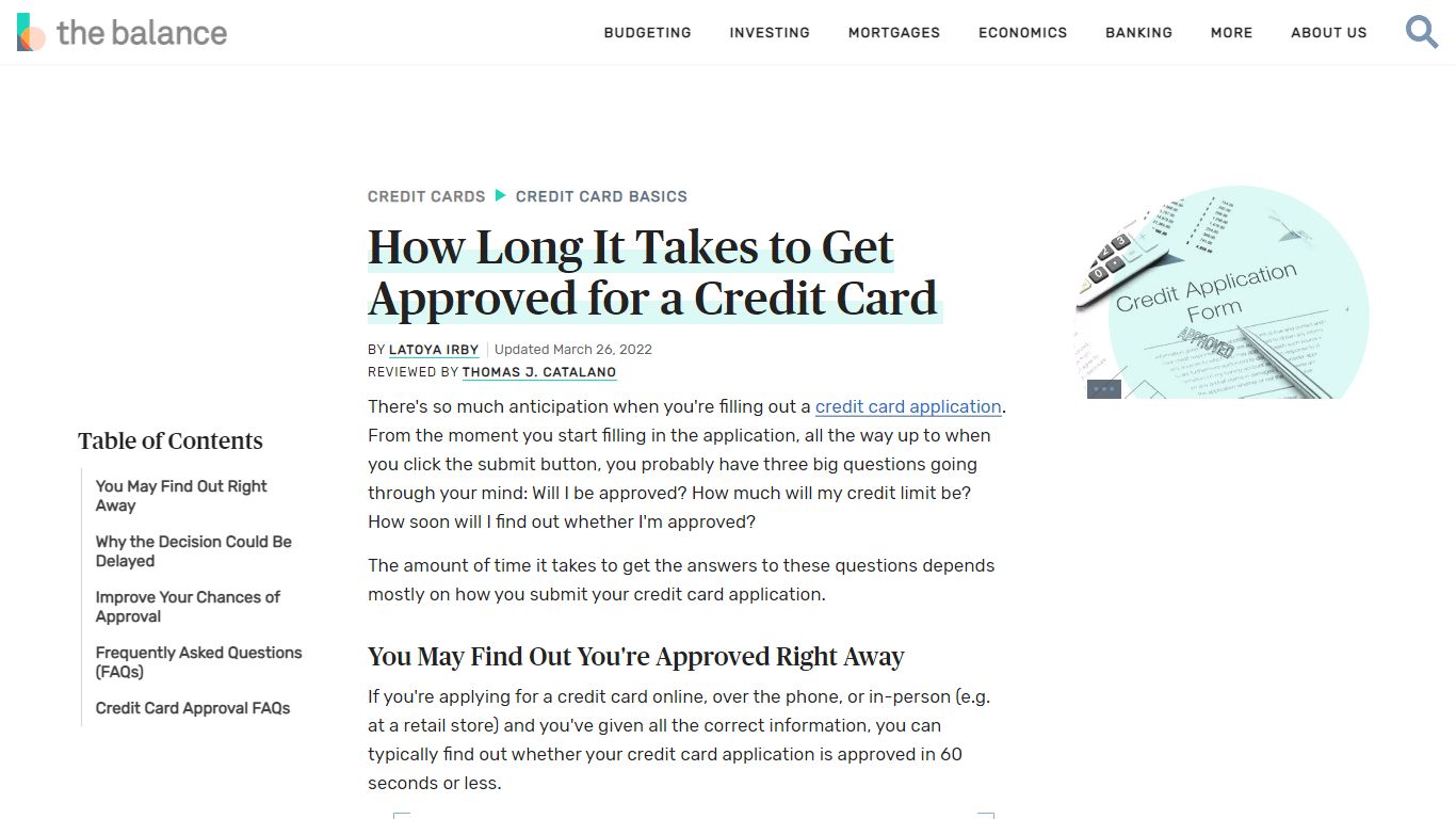 How Long It Takes to Get Approved for a Credit Card - The Balance